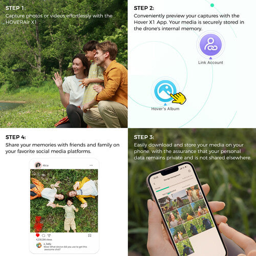 HOVERAir X1 Self-Flying Camera Drone (Combo, Black) - Dronez Technologies